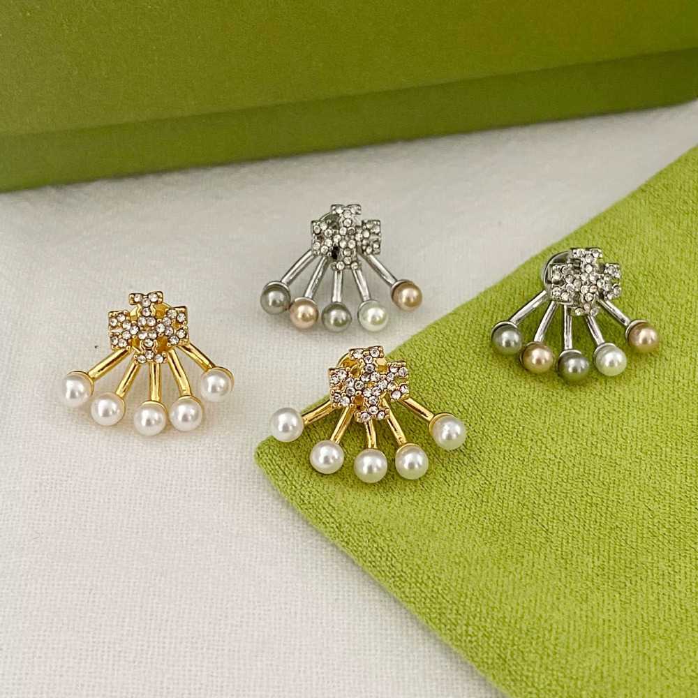 Tory Burch Vintage Colorful Pearl Rhinestone 2-Way Earrings